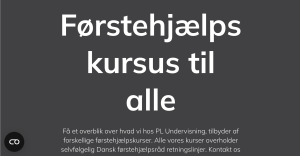 Billede fra www.plundervisning.dk hvor der er en oversigt over hvem der bliver lavet førstehjælpskurser til